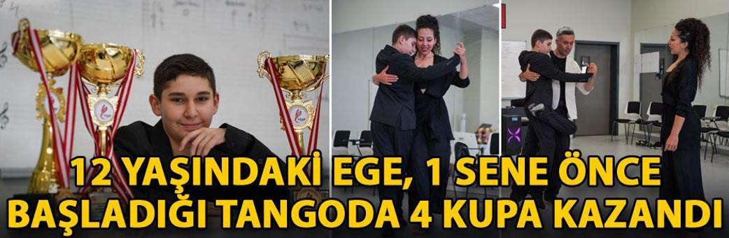 12 yaşındaki Ege, 1 sene önce başladığı tangoda 4 kupa kazandı