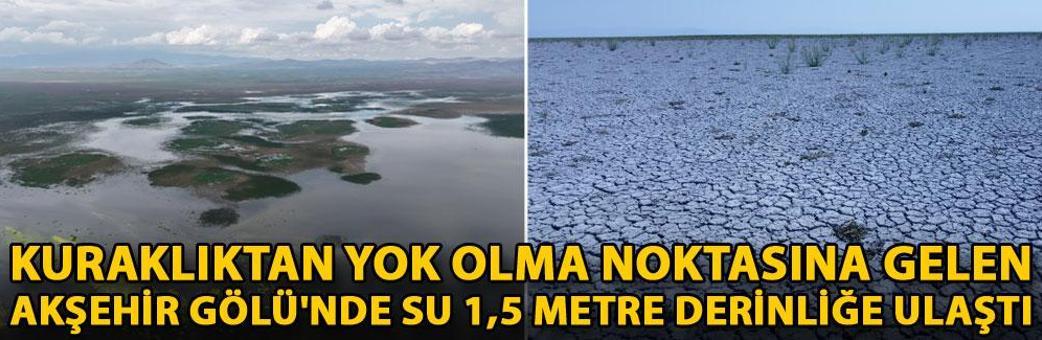 Kuraklıktan yok olma noktasına gelen Akşehir Gölü'nde su 1,5 metre derinliğe ulaştı