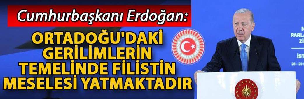 Cumhurbaşkanı Erdoğan: Ortadoğu'daki gerilimlerin temelinde Filistin meselesi yatmaktadır