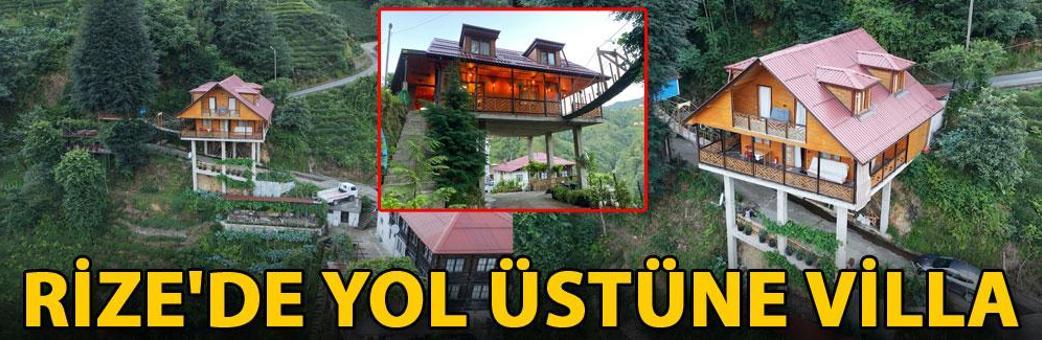 Rize'de yol üstüne villa