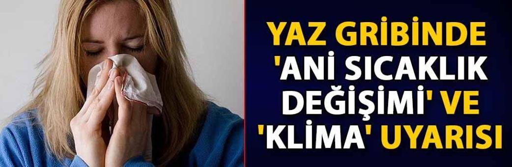 Yaz gribinde 'ani sıcaklık değişimi' ve 'klima' uyarısı
