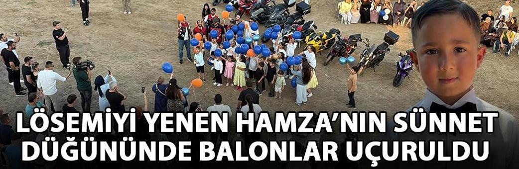 Lösemiyi yenen Hamza’nın sünnet düğününde mavi ve turuncu balonlar uçuruldu