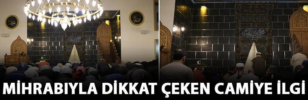 Mihrabıyla dikkat çeken camiye ilgi