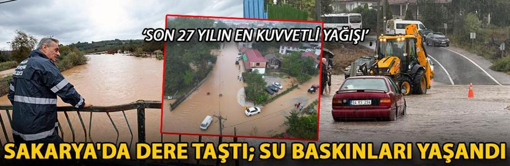 Sakarya'da dere taştı; su baskınları yaşandı
