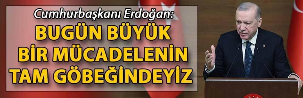 Cumhurbaşkanı Erdoğan: Bugün büyük bir mücadelenin tam göbeğindeyiz