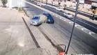 İki otomobil ile TIR’ın karıştığı kaza kamerada; 1 yaralı