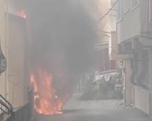 Sarıyer'de LPG'li otomobil alev yandı; mahallede büyük panik yaşandı