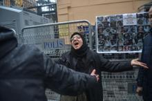 İstiklal Caddesi'nde İdlib protestosu