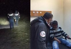 Kayıp engelli çocuğu donmak üzereyken buldular