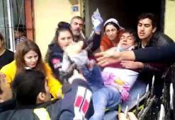 Balkona tırmanırken düştü, ayağına korkuluk demiri saplandı