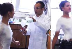 Önce soyunuyorlar, sonra sprey onları bakın nasıl değiştiriyor?