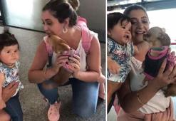 Sevimli köpek 'Barbie'den havalimanında gülümseten karşılama