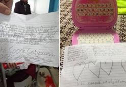 Depremzedelere giden yardımlardan çıkan çocuk notları ağlattı