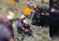 Traktör ile balya makinesi arasında kalarak, can verdi
