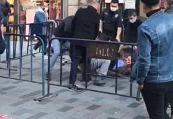 İstiklal Caddesi'nde sosyal mesafe kavgası kamerada