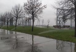 Yağmurlu havada fıskiyelerin çalıştırılmasına tepki