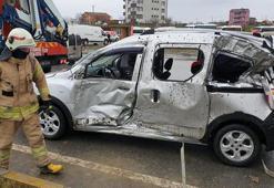 Silivri'de TIR ile otomobil çarpıştı