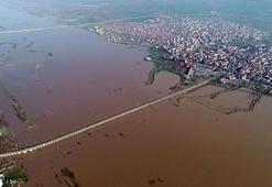 'Turuncu alarm' verilen Ergene Nehri taştı