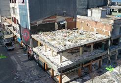 Rize'de, binaların taşıyıcı kolonlarını kaldırmışlar