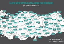 Bakan Koca, illerin haftalık vaka sayısı haritasını paylaştı