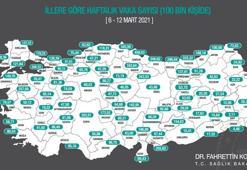 İllere göre vaka haritası güncellendi