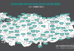 İllere göre vaka haritası güncellendi