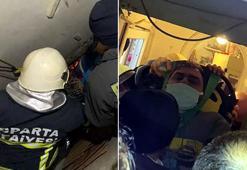 Isparta'da yük asansörü düştü: 2 yaralı