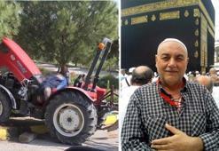 Üzerine kapı kirişi devrilen traktör sürücüsü öldü