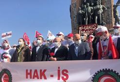 HAK-İŞ, Taksim Cumhuriyet Anıtı'na çelenk bıraktı