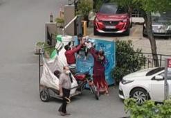 Beşiktaş'ta giysi kumbarasından hırsızlık kamerada