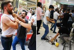 Eminönü'nde ortalığın savaş alanına döndüğü esnaf kavgası kamerada