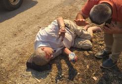 Fainted German citizen rescued by forest worker in Manavgat wildfire