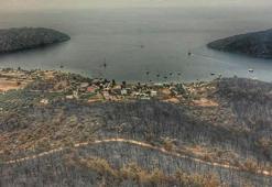 Damage caused by wildfire in Bodrum and Milas were viewed from the air