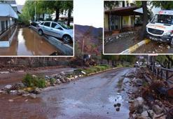 Marmaris'te selin zararı gün ağarınca ortaya çıktı