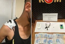 Ehliyet sınavında kopya çekmek için omzuna kameralı özel düzenek yerleştirmiş