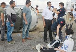 Sürücü adayının kullandığı araç takla attı: 2 yaralı