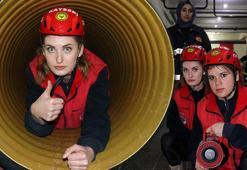 Kadın itfaiyeci adaylarına komando eğitimi