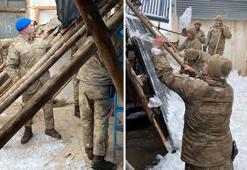 Sundurma çökünce evde mahsur kalan anne ve kızını komandolar kurtardı
