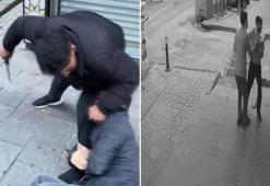 Beşiktaş'ta gasp dehşeti, yaralı halde saldırganın bacağına sarıldı