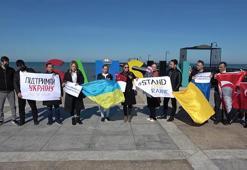 Samsun'da yaşayan Ukraynalılardan Rusya protestosu