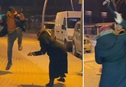Çakarlı lambayı ceza yiyen oğlunun başında parçaladığı anlar kamerada
