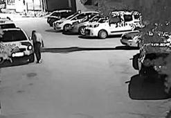 11 aracın lastiğini 86 saniyede kesti; o anlar kamerada