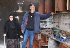 Engelli çift, her gün yanan evlerine gidip akşama kadar bölgede bekliyor