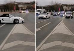 'İzinli' çakarlı araçlarla düğün konvoyu; Drift de yaptılar