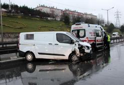 Okmeydanı-TEM Bağlantı yolunda trafiği kilitleyen kaza