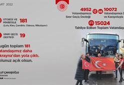 Bakan Çavuşoğlu: Tahliye ettiğimiz vatandaşlarımızın sayısı 15 bin 24 oldu