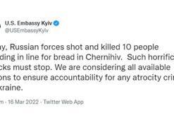 ABD Kiev Büyükelçiliği: Rus birlikleri, ekmek kuyruğundaki 10 kişiyi öldürdü