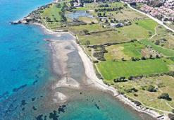 Datça'da deniz çekilince görünen liman kalıntılarında belgeleme çalışmaları başladı