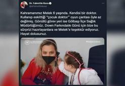 Bakan Koca'dan 6 yaşındaki down sendromlu Doktor Melek paylaşımı