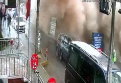 Avcılar'da bina çöktü; Çevredekilerin ölümden döndüğü anlar kamerada